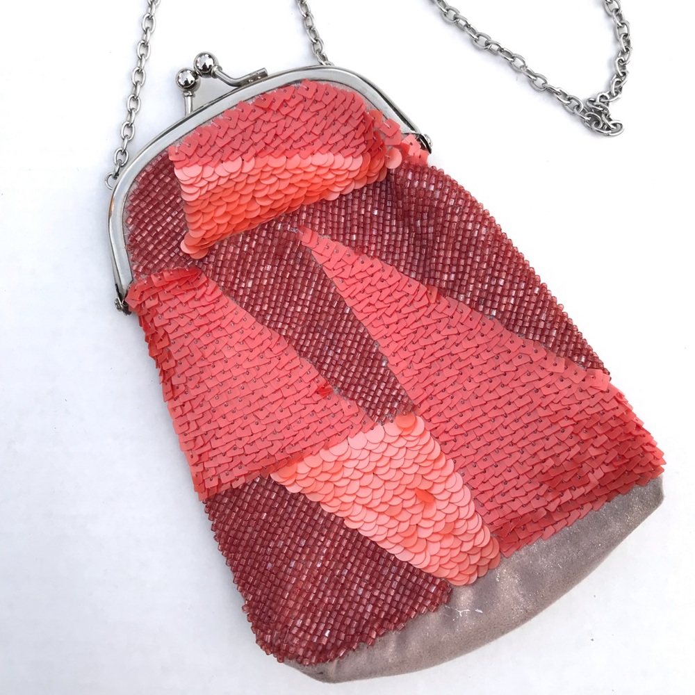 Urban Outfitters Sequined Abstract KISS Lock Bag